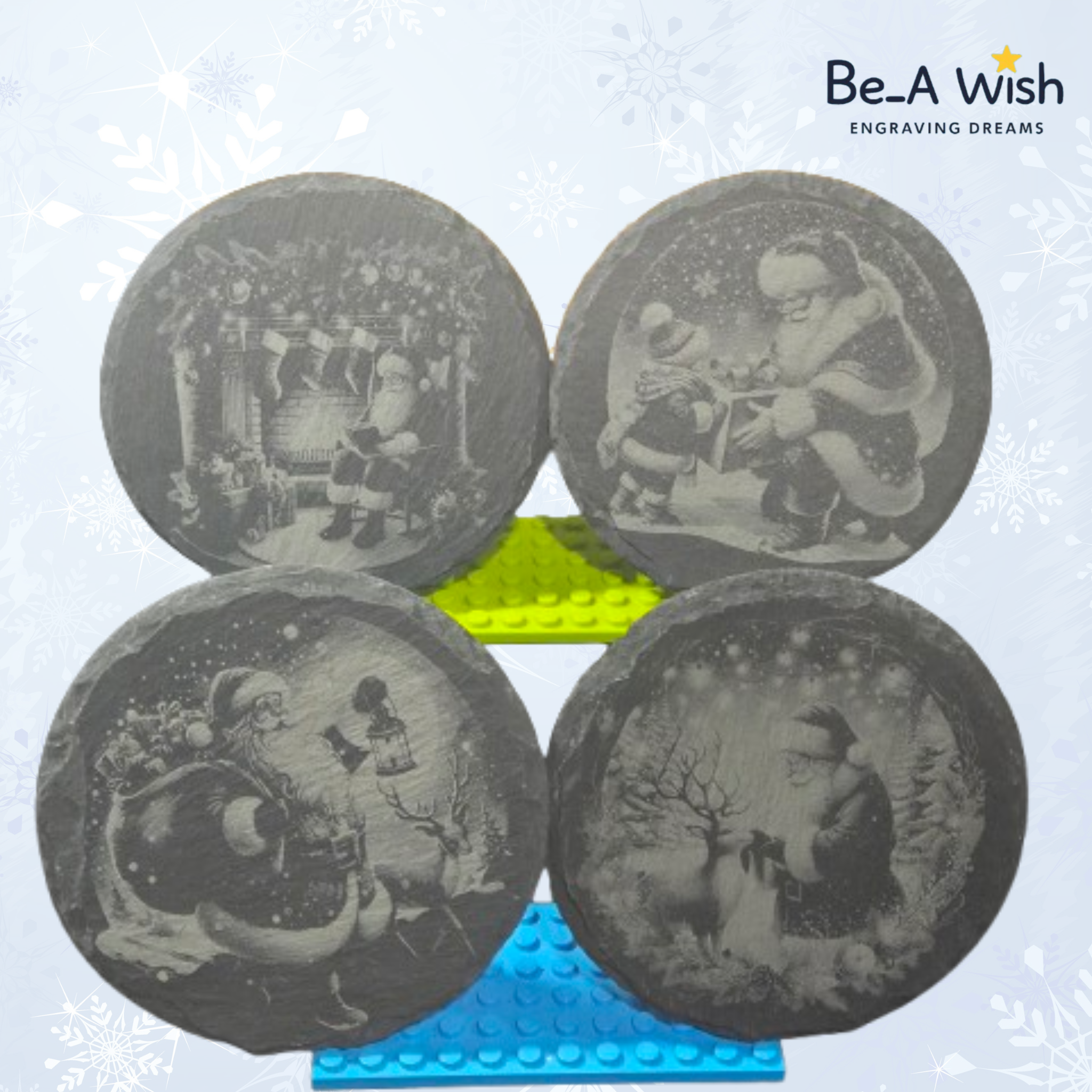 Christmas Slate Coasters Packs – Set of 4
