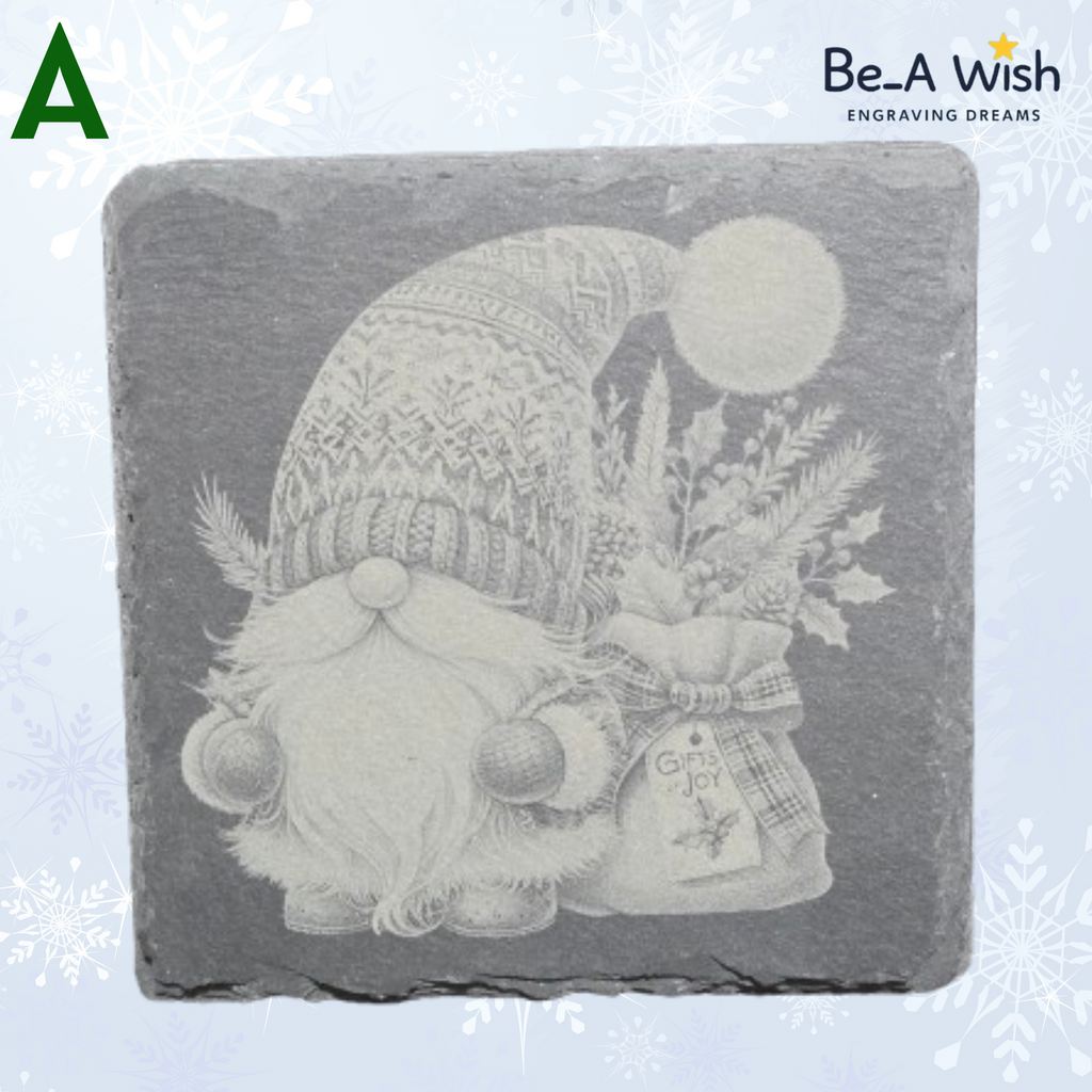 Christmas Slate Coaster - Gnome
