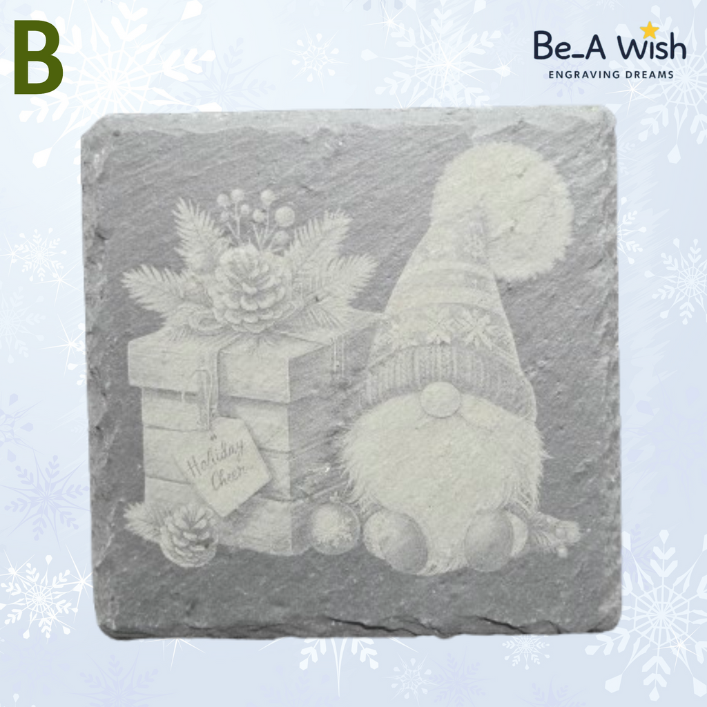 Christmas Slate Coaster - Gnome