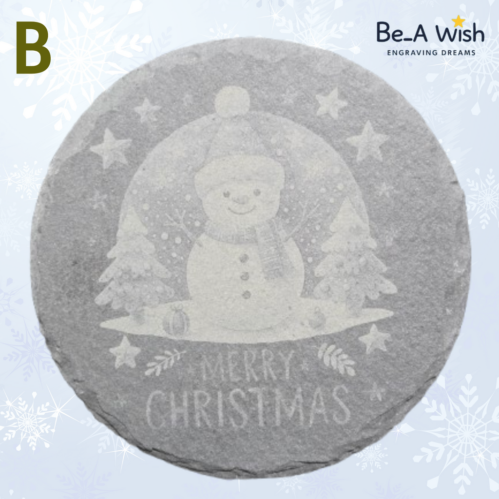 Christmas Slate Coaster - Snowman