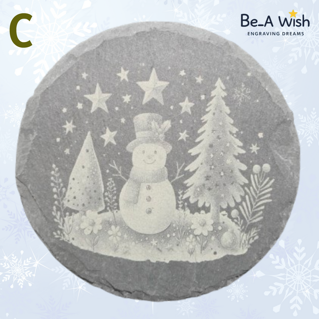 Christmas Slate Coaster - Snowman