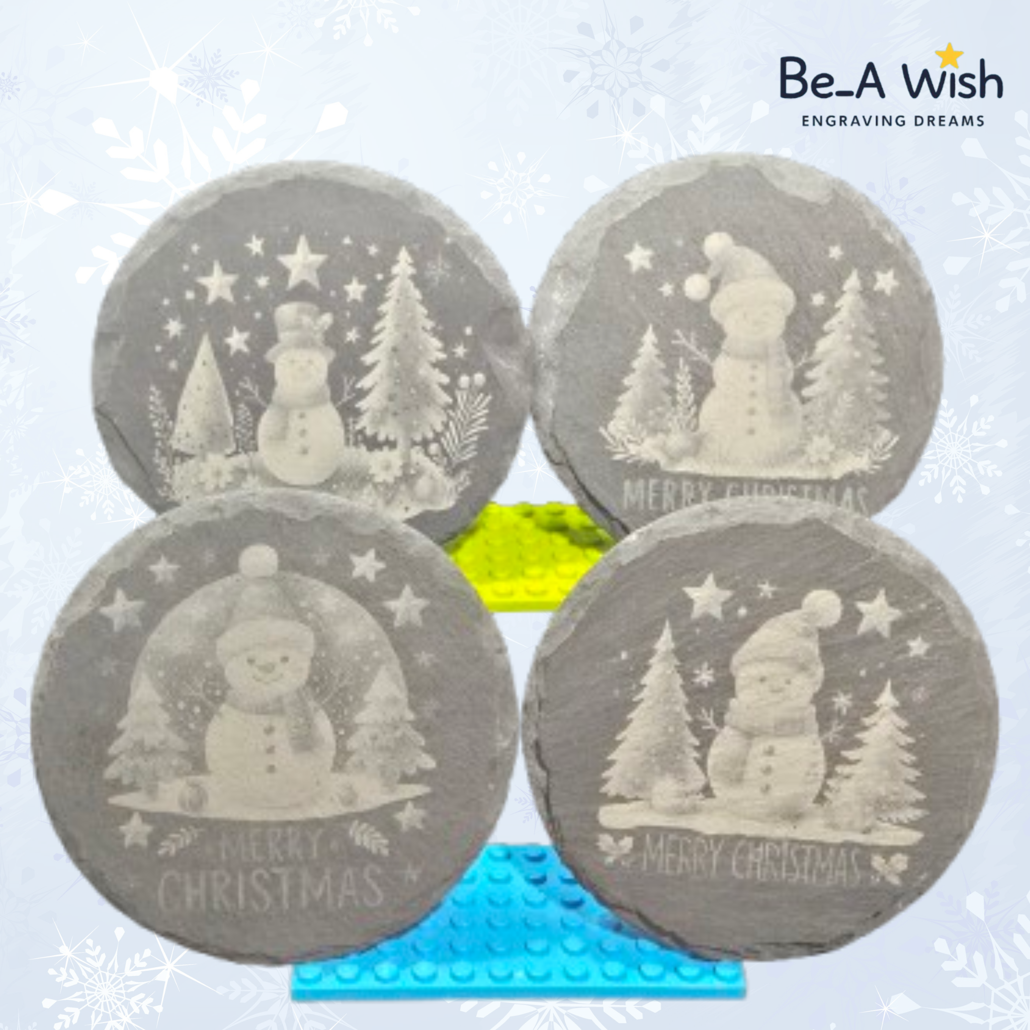 Christmas Slate Coasters Packs – Set of 4